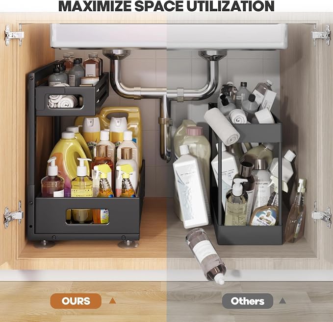 2 Pack 17IN-Depth Under Sink Organizer, Pull Out Cabinet Organizer - Image 6