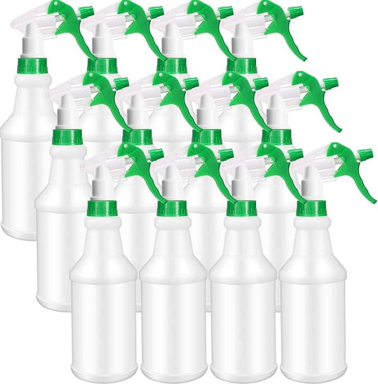 Eccliy 12 Pcs 16 Oz Plastic Spray Bottle, Adjustable Empty Reusable Sprayer by Eccliy