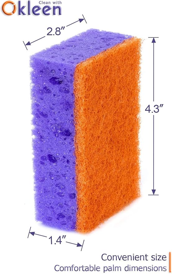 Purple and Orange Multi Use Scrub Sponges. Made in Europe. 18 Pack, 4.3x2.8x1.4 - Image 5