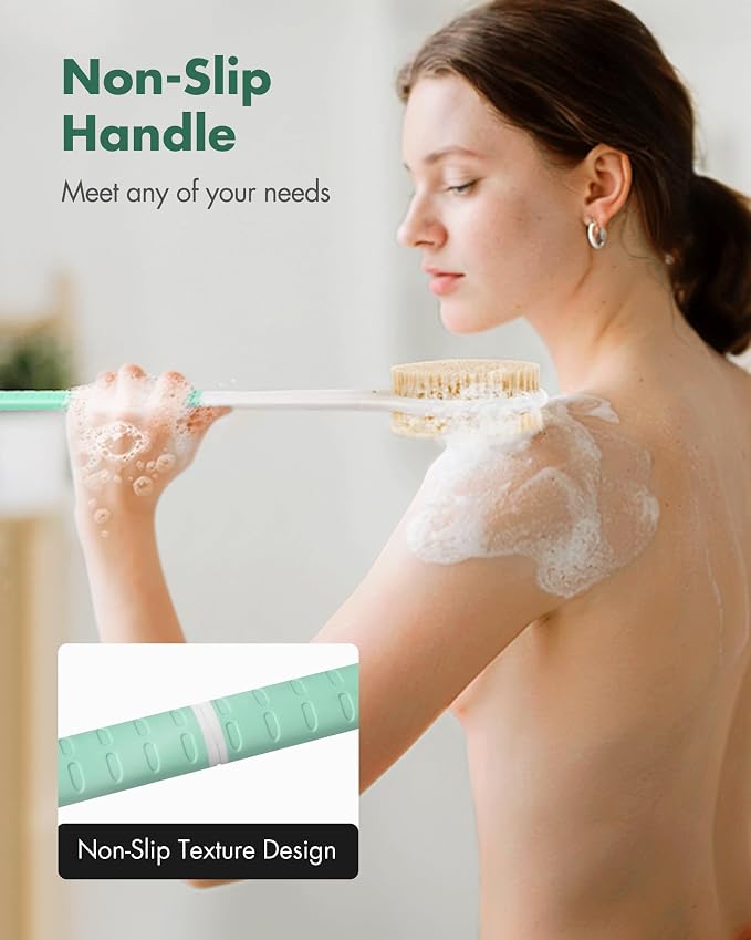 Back Scrubber Body Shower Brush: Anti Slip Long Handle Bath Brush - Image 4