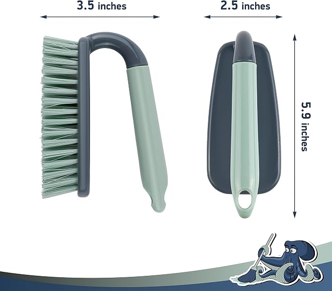 Scrub Brush | Shower Cleaning Brush | Comfort Grip & Stiff Flexible Bristles | - Image 6