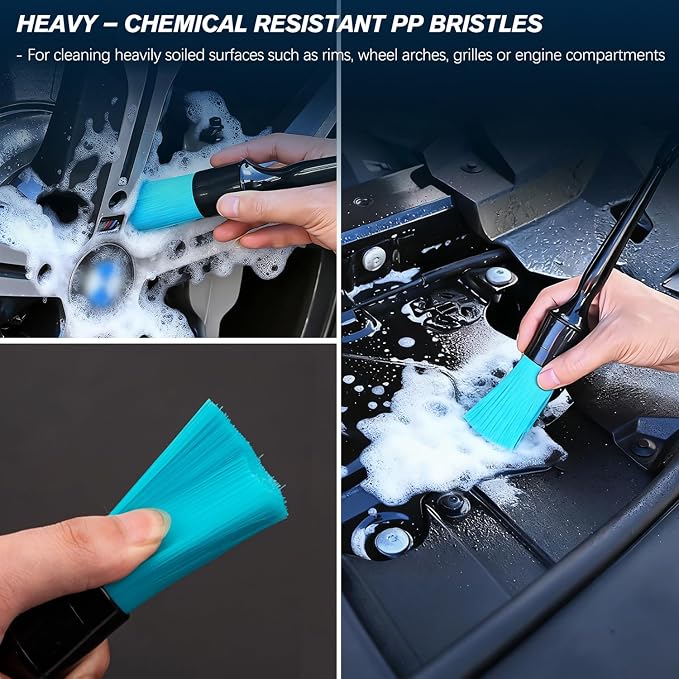 Car Detailing Brushes Set, 8-Piece Auto Detail Cleaning Brush Tool Kit in - Image 6