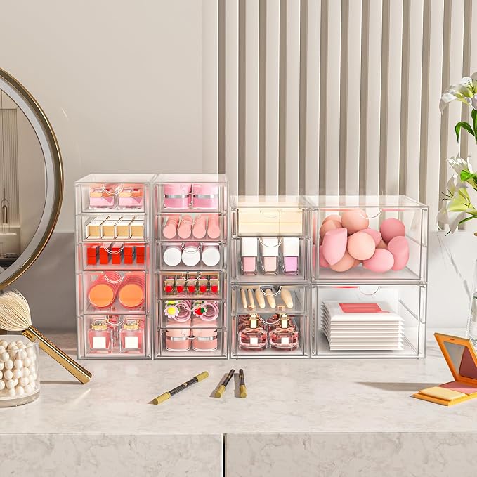 Makeup Acrylic Organizer with 17 Drawers, Desk Organizers and Accessories - Image 2