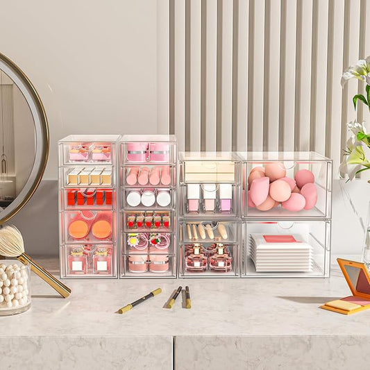 Makeup Acrylic Organizer with 17 Drawers, Desk Organizers and Accessories - Image 2
