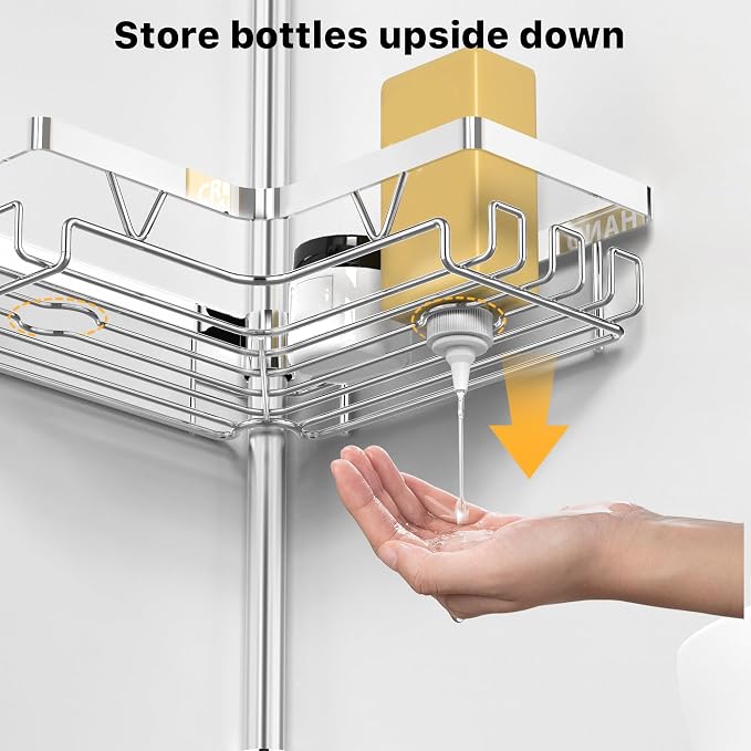 KEGII Corner Shower Caddy Tension Pole - Image 5