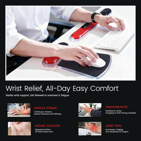 Ospelelf Mouse Pad with Wrist Rest and Ergonomic Gel Keyboard Hand Wrist - Image 2