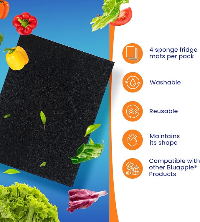 Bluapple FreshMats, Refrigerator Bin Liner, Fridge Drawer Mats, Crisper Life - Image 8