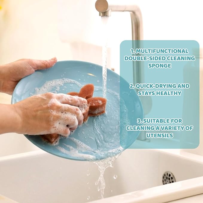 Tioncy 12 Pack Kitchen Sponges Bulk Dual Sided Scrubber Sponges Dishwashing - Image 4