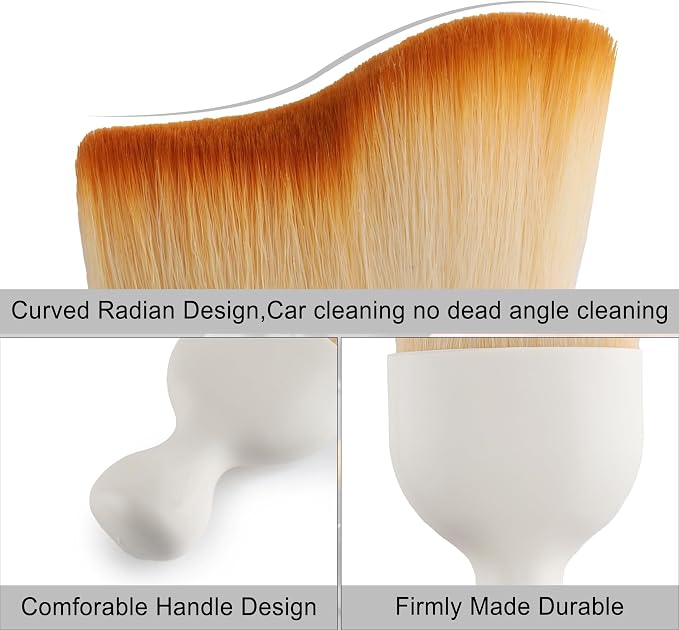 GaRhomxy Car Detailing Brushes, Car Interior Dust Sweeping Soft Brush, Soft - Image 3