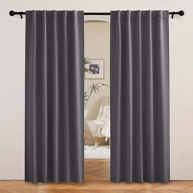 RYB HOME Blackout Curtains 80 inches Long Thermal Insulating Large Window by RYBHOME