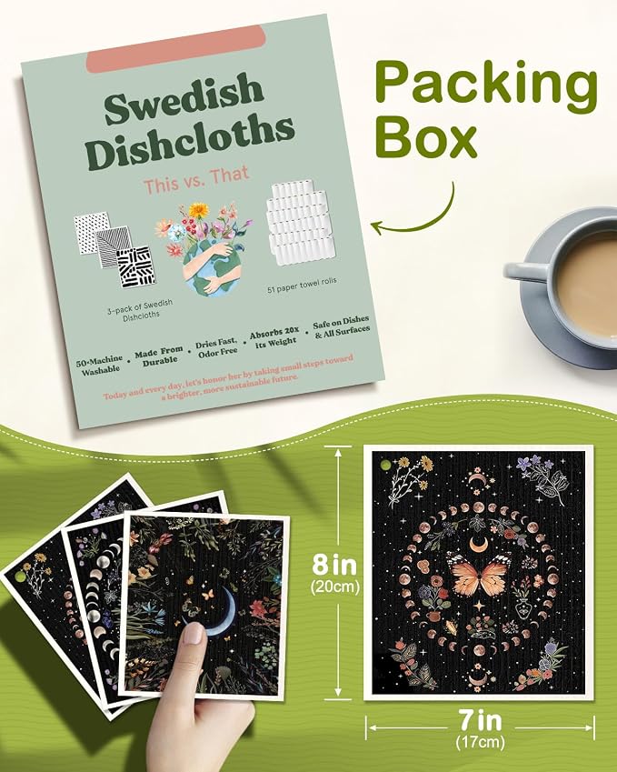 6 Pack Swedish Dishcloths for Kitchen - Image 2
