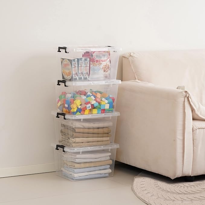 Citylife 22 QT Clear Plastic Storage Bins - Image 6