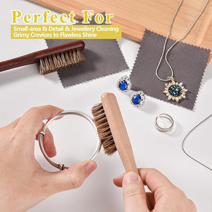Horsehair Silver Brush Jewelry Cleaning Cloth Set - Image 3
