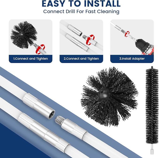 HOKLNUSE Dryer Vent Cleaner Kit Ducts Cleaning Kit - Image 4