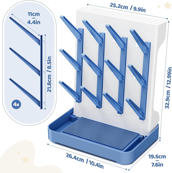 Dayacoco Baby Bottle Drying Rack, Space Saving Vertical Bottles Dryer Holder - Image 5