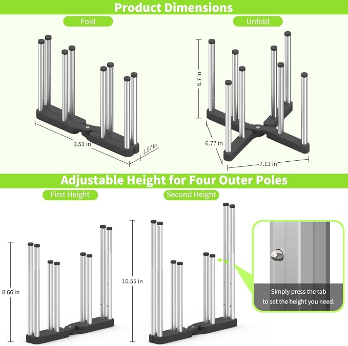 Retractable Bottle Drying Rack, Foldable Baby Bottle Drying Rack, Collapsible - Image 2