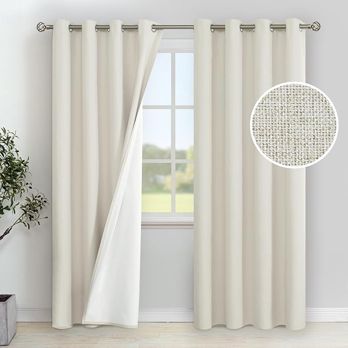 YoungsTex Linen Blackout Curtains 84 Inches Length by YoungsTex