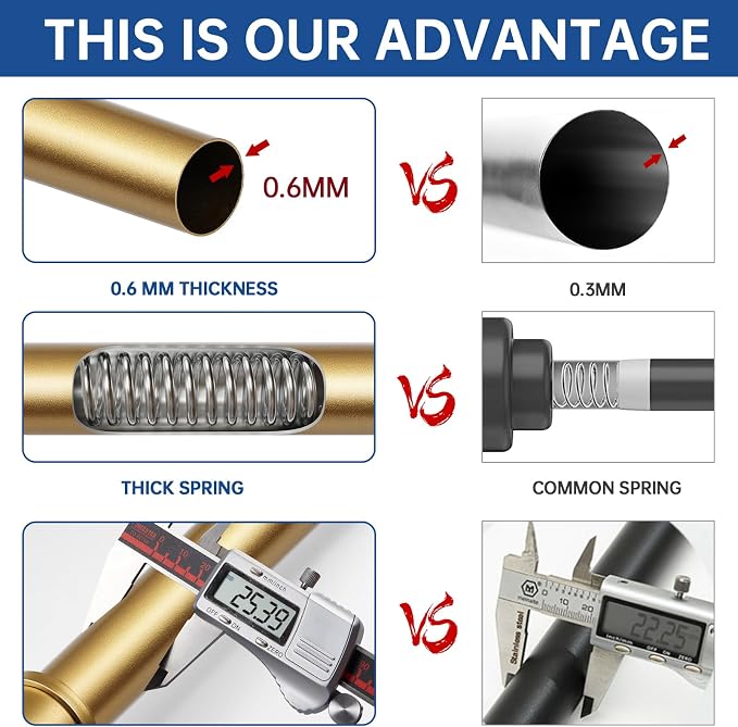 BRIOFOX Industrial Shower Curtain Rod - Image 6