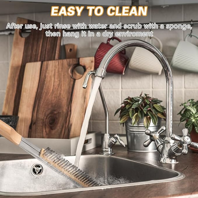 Pizza Oven Brush, BBQ Grill Cleaning Brush Non Scratch Heat Proof Stainless - Image 6