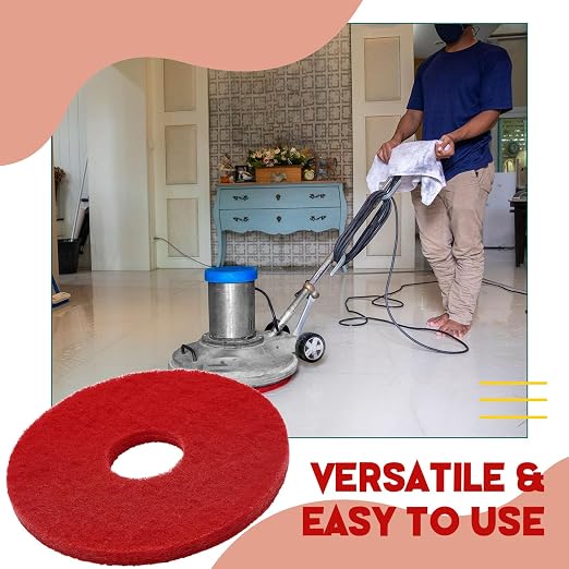 2 Pcs 12" Red Scrubbing Pads Commercial Cleaning Orbiter Pads-Maintenance Non - Image 5