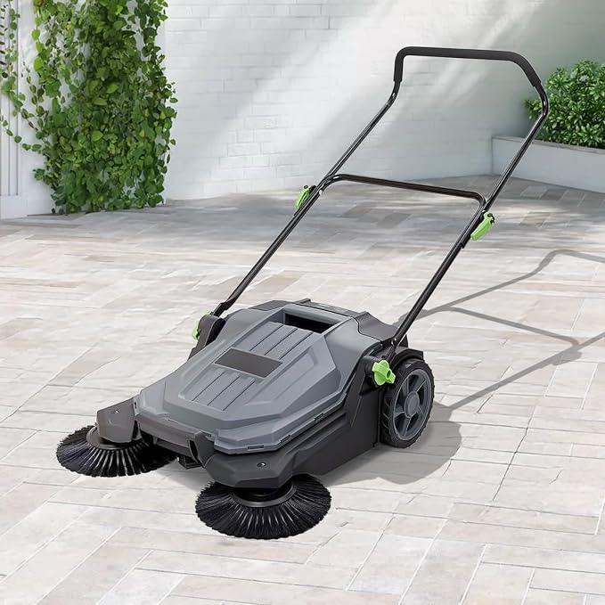 Walk-Behind Hand Push Floor Sweeper, 25.6" Sweeping Width Floor Sweeper Manual - Image 8