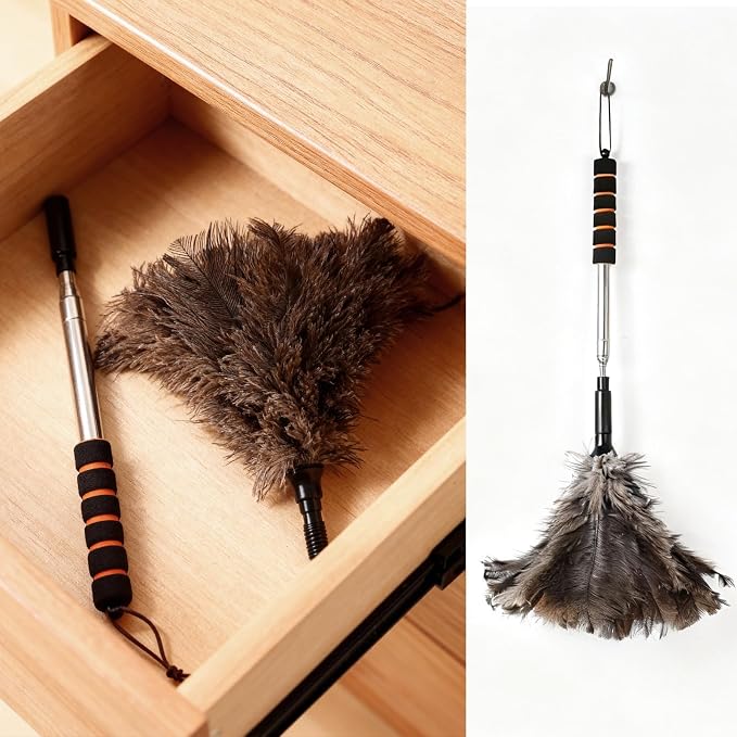 Extendable Ostrich Feather Duster 26-55 Inch, Natural Cleaning Duster - Image 6