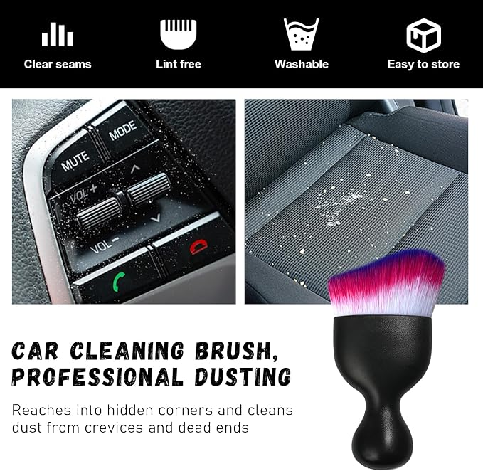Ziciner 2 PCS Car Detailing Brush, Curved Soft Bristles Auto Removal Dust - Image 6