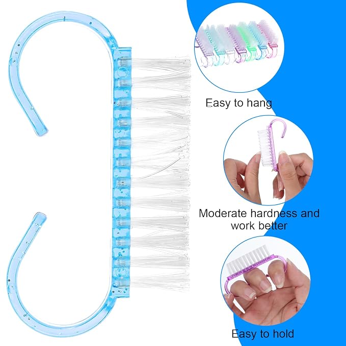 27Pcs Handle Grip Nail Brush Mini Nail Brushes Hand Fingernail Brush Colorful - Image 5