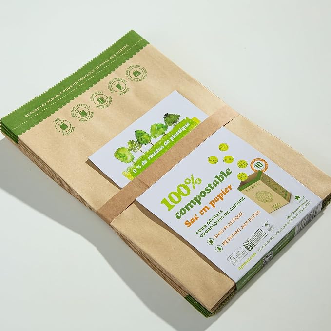 Hytrend-Kitchen Food Waste Bag-35 Bags-%100 Compostable paper Bag - Image 5
