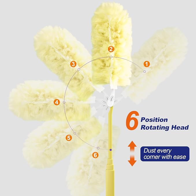 JOYMOOP Scented Telescopic Duster kit, 3FT Extendable Handle + 4 Yellow Refill - Image 5