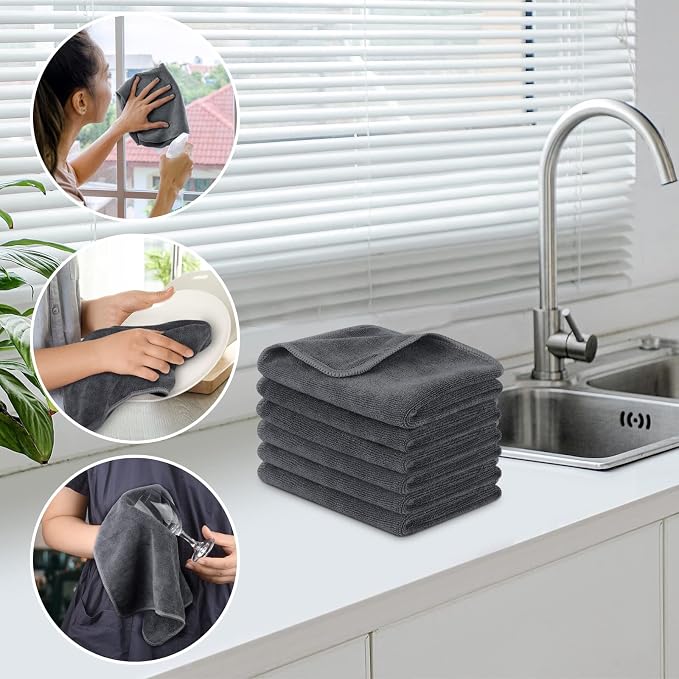 SINLAND Microfiber Cleaning Cloth Ultra Absorbent Softer Towel Reusable Cloth - Image 2