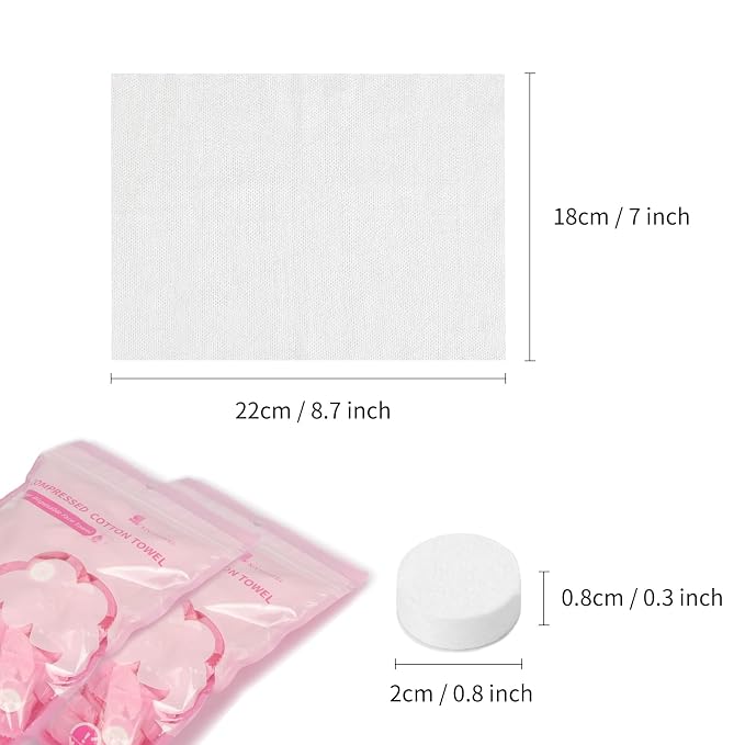 Classycoo Compressed Towel 200 PCS Mini Tablets Disposable Portable Face Towel - Image 2
