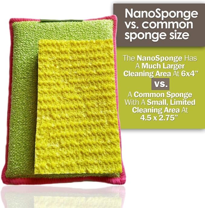 Nano Sponge Cleaning Sponges. Supersized Everyday Heavy Duty Household Kitchen - Image 3