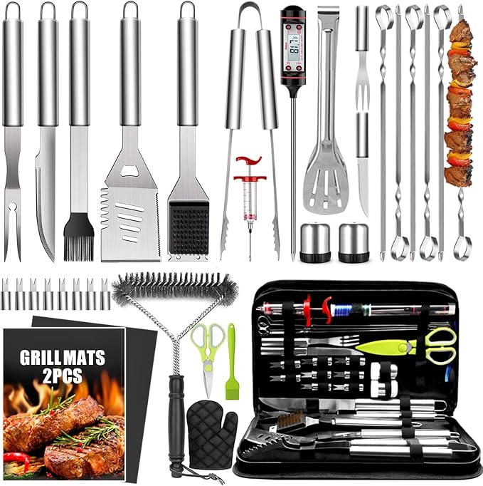 34Pcs Grill Accessories Grilling Gifts by Taimasi