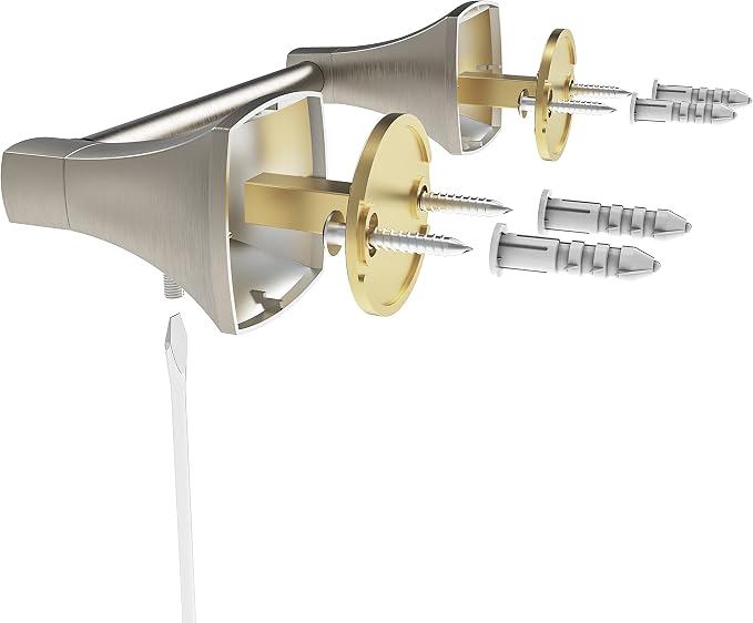 Brushed Nickel Toilet Paper Holder Bathroom Double Post Pivoting Tissue Roll - Image 5