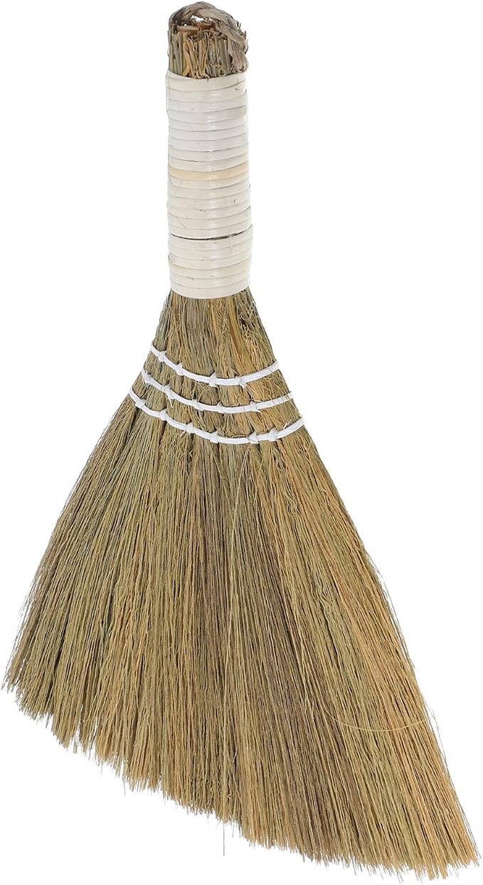 NUOBESTY Small Hand Broom Corn Whisk Broom 20x28cm White Handle Straw Household by NUOBESTY