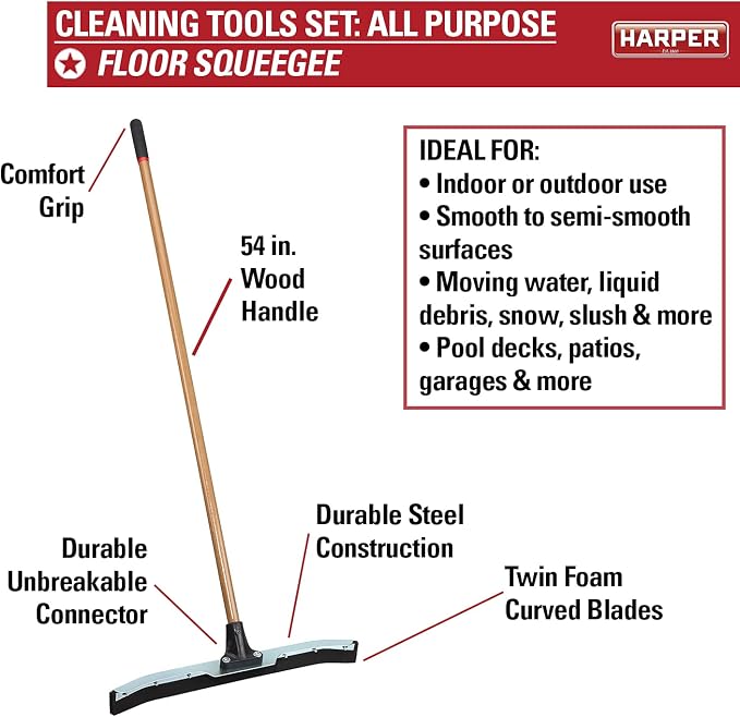Harper 37518700 All-Purpose Scrubbing & Squeegee Brush Set - Image 5
