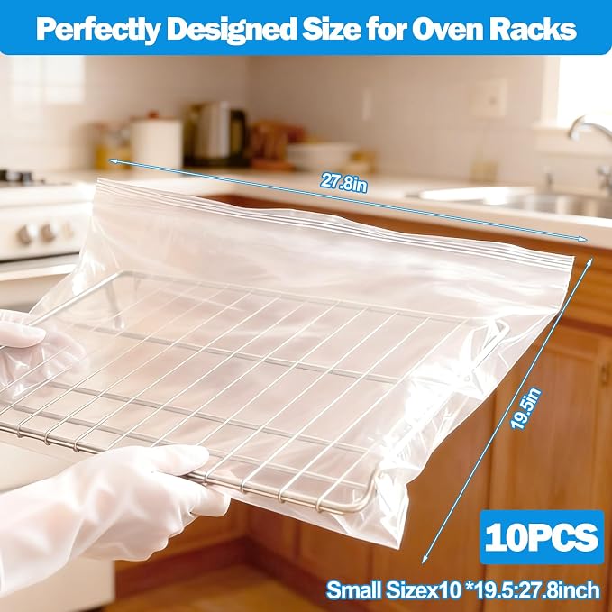 XANGNIER 10 Pack No Scrub Oven Rack Cleaning Bags - Image 8