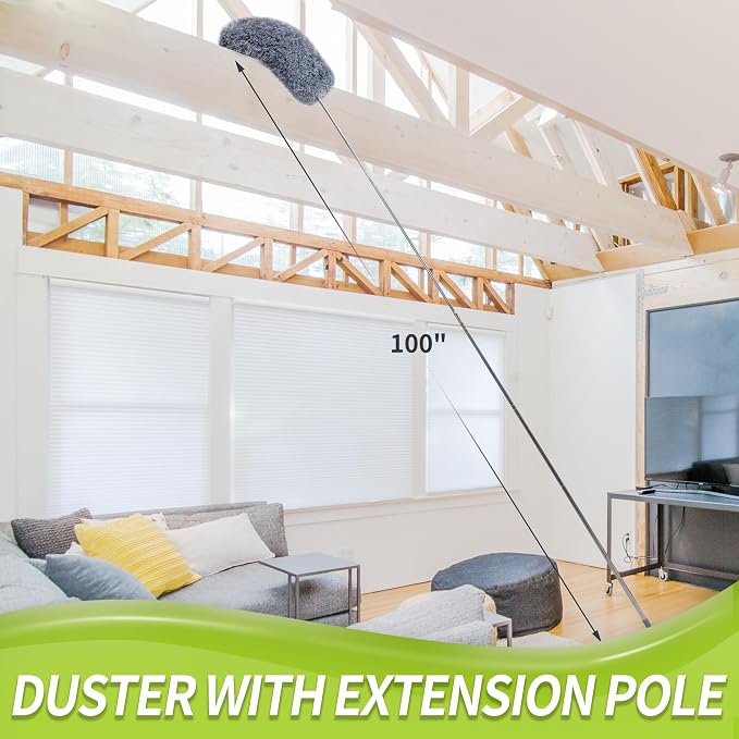 Duster with Extension Pole for Cleaning, Cleaning Supplies for Housekeeping - Image 2