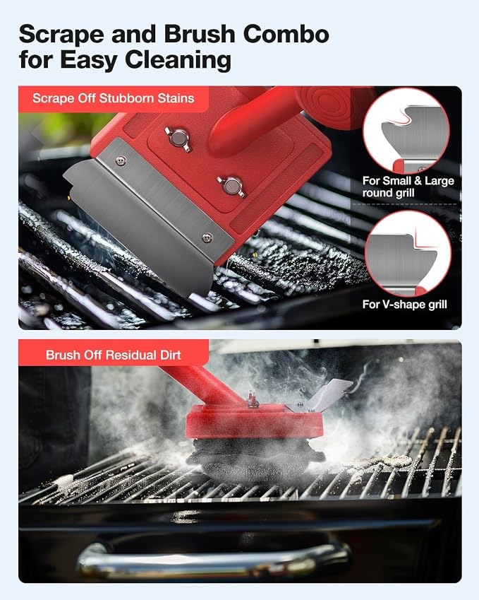 Grill Brush Bristle Free, 10 Replaceable BBQ Cleaning Head, Safe Replacement - Image 4