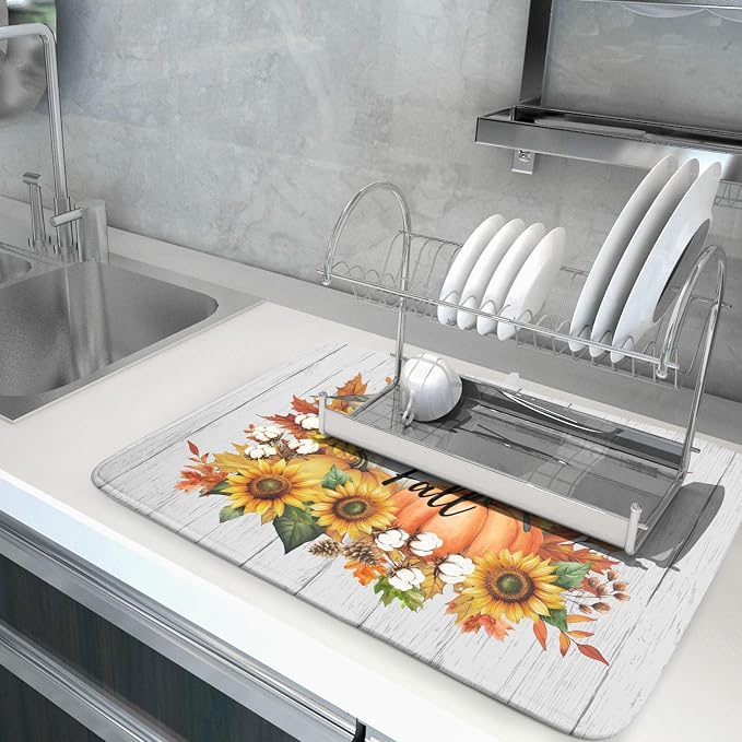 Hello Fall Sunflowers Dish Drying Mat - Image 5