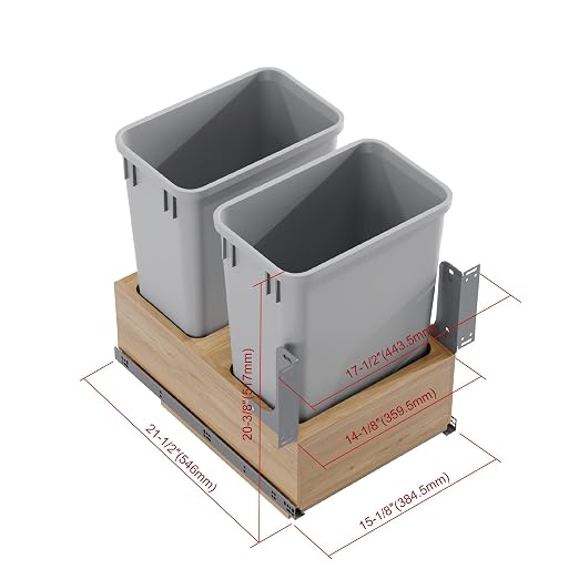 Dowell B18/B21 Wood Base Wastebasket Pullout - Image 3