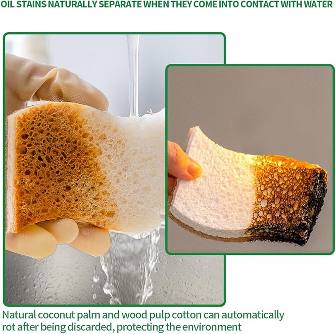 Sponges Kitchen Natural Dish Sponge Plant-Based Biodegradable Compostable - Image 4