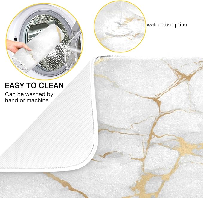 Marble White Dish Drying Mat 18x24 - Image 2