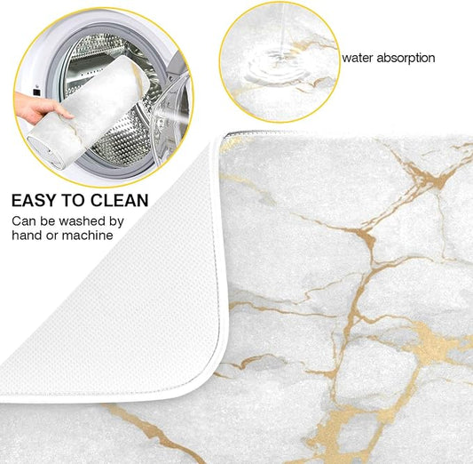 Marble White Dish Drying Mat 16x18 - Image 2