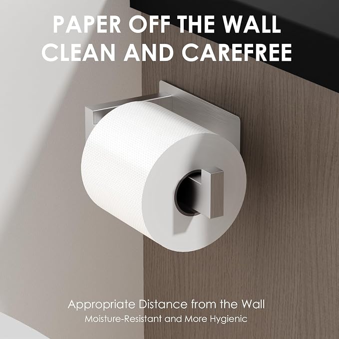 Auxmir Toilet Paper Holder Self Adhesive, Premium Thicken SUS304 Stainless - Image 6
