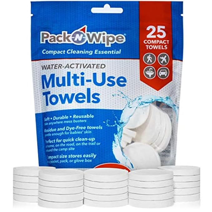 Disposable Compressed Towel Tablets by Pack-n-Wipe