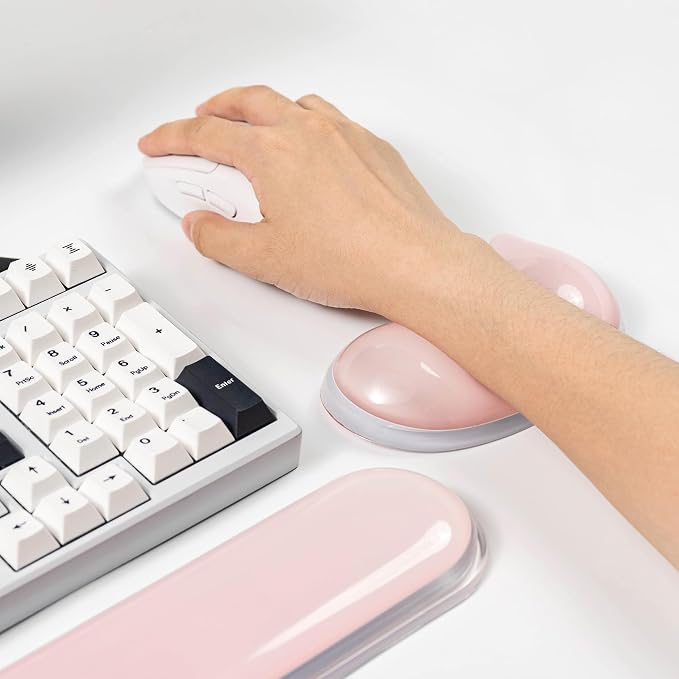 Gel Keyboard and Mouse Wrist Rest Set –Pink Clear Wrist Rest - Image 5