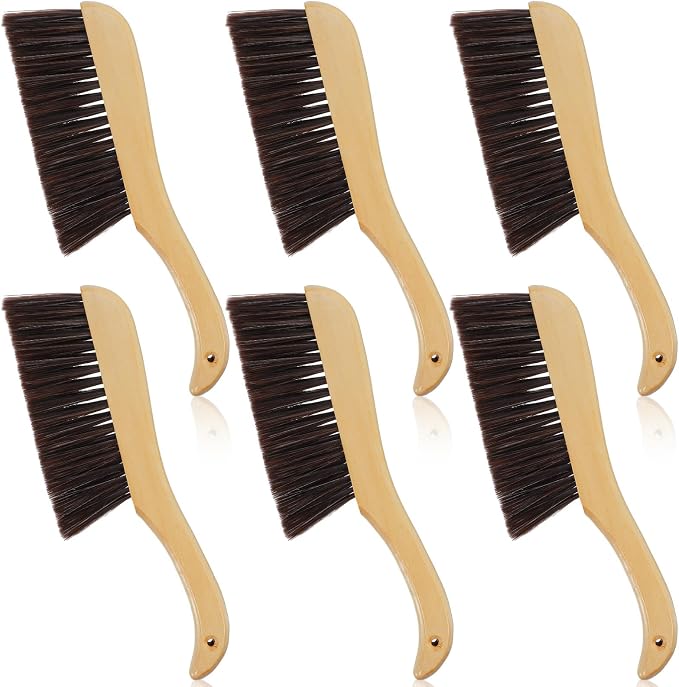 6 Pieces Wooden Hand Broom, Soft Bristle Dust Brush by Unknown