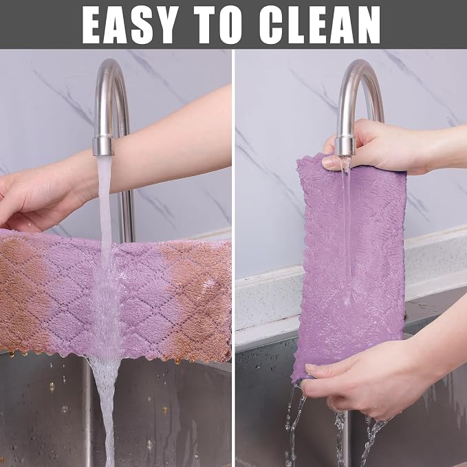 Homaxy 12 Pack Kitchen Cloths Dish Towels, Super Soft and Absorbent Dish Cloths - Image 7